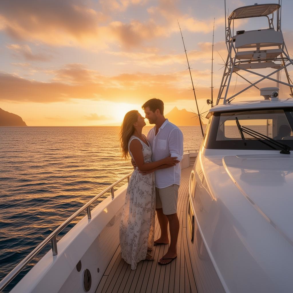 Romantischer Moment bei Sonnenuntergang