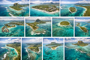 Atemberaubendes Mauritius aus der Luft